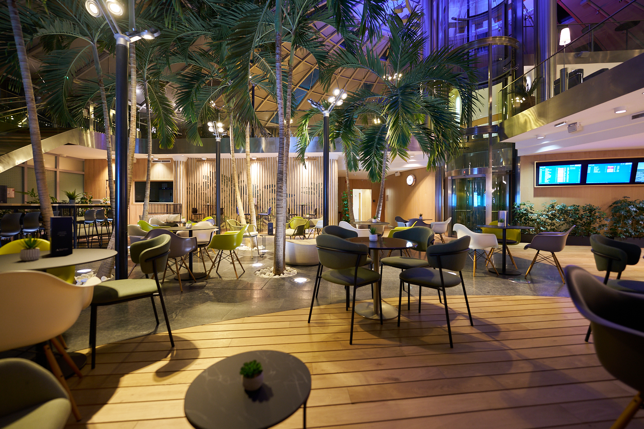 Seating area in the Basel Sky Cafe Lounge